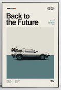 'Back to the Future' - DeLorean Edición Limitada /85 Póster Enmarcado de Cine Moderno