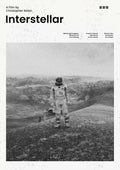 Cuadro Enmarcado Estilo Granular 'Interstellar' - Christopher Nolan Diseño de Astronauta en Textura